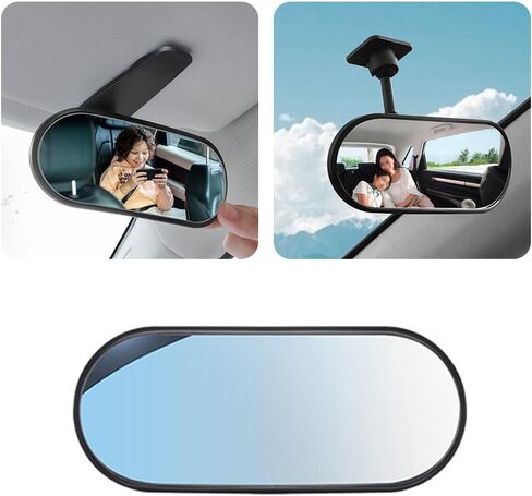 HD Car Mirror for Baby,360° Adjustable Rear View Mirrors Provides a Wide Field of Vision & Observation of the Rear Seat,Clip-on/Stick-on Convex Mirrors Baby Mirror for Car in Kuwait