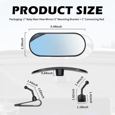 HD Car Mirror for Baby,360° Adjustable Rear View Mirrors Provides a Wide Field of Vision & Observation of the Rear Seat,Clip-on/Stick-on Convex Mirrors Baby Mirror for Car in Kuwait