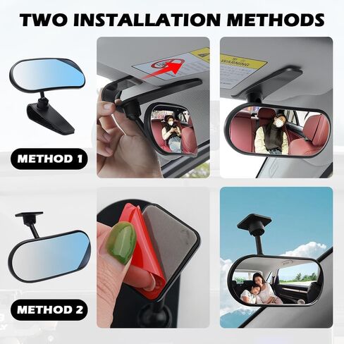 HD Car Mirror for Baby,360° Adjustable Rear View Mirrors Provides a Wide Field of Vision & Observation of the Rear Seat,Clip-on/Stick-on Convex Mirrors Baby Mirror for Car in Kuwait