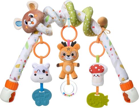 TUMAMA Bear Spiral Activity Stroller Arch Toy for Babies 0 3 4 6 Month | Including 3Pcs Hanging Toys and a Spiral Toy, Detachable Adjustable Clips, Suitable for Stroller Car Seat and Bassinets Crib in Kuwait