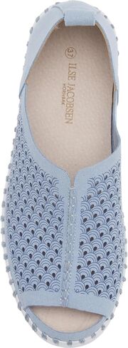 Ilse Jacobsen Women's Tulip 9377 Open-Toe Slip-On Flat | Lightweight Comfort Shoe | Breathable Laser-Cut Upper | Flexible Rubber Sole in Kuwait