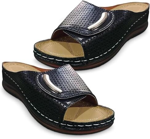 BBPM Sandals for Women Casual Summer Peep Toe Hollow Out Orthopedic Slippers Summer Peep Toe Sandals for Women Casual Open Toe Arch Support Shoes in Kuwait