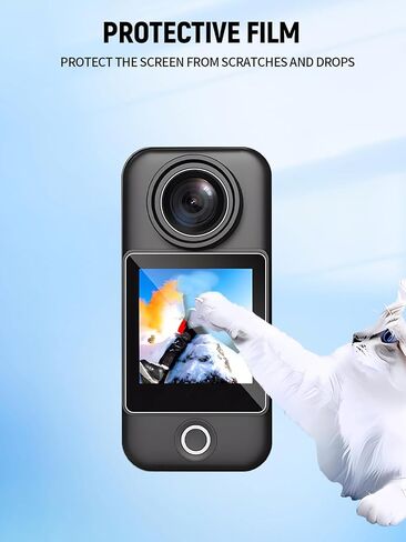 2-in-1 Screen Protector for SJCAM C300 with Lens Film 6-Pack | Anti-scratch Anti-fingerprint High Sensitive (Not Tempered Glass) in Kuwait