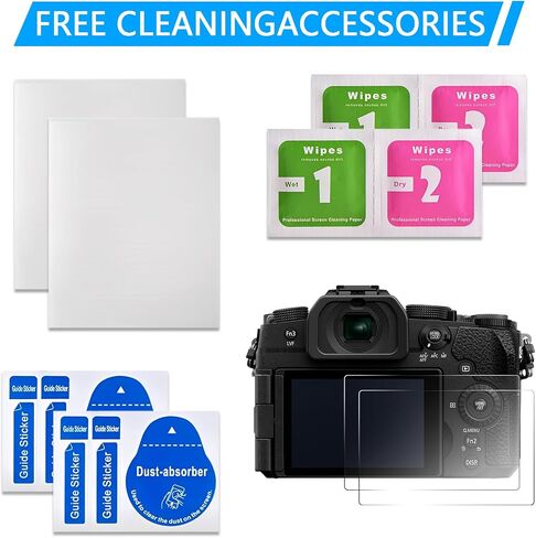 2PCS Tempered Glass Screen Protector for Compatible with Panasonic Lumix G97 Camera, 9H Hardness, Anti-Scratch, Anti-Fingerprint, Easy Installation Kit in Kuwait