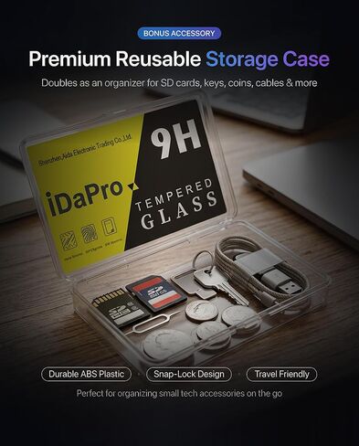 Screen Protector+ Lens Protector for DJI Action 6, 9H Tempered Glass | 2 Lens + 2 Front + 2 Rear + Lens Caps + ABS Box. 9H Hardness, Anti-Scratch, Anti-Bubble, HD Clarity, Anti-Fingerprint in Kuwait