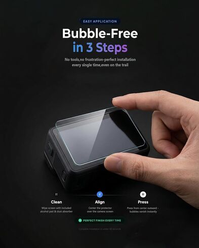Screen Protector+ Lens Protector for DJI Action 6, 9H Tempered Glass | 2 Lens + 2 Front + 2 Rear + Lens Caps + ABS Box. 9H Hardness, Anti-Scratch, Anti-Bubble, HD Clarity, Anti-Fingerprint in Kuwait
