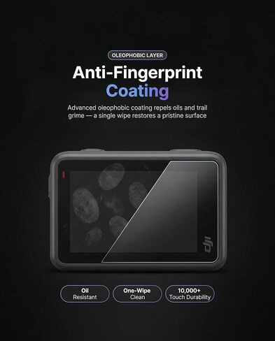 Screen Protector+ Lens Protector for DJI Action 6, 9H Tempered Glass | 2 Lens + 2 Front + 2 Rear + Lens Caps + ABS Box. 9H Hardness, Anti-Scratch, Anti-Bubble, HD Clarity, Anti-Fingerprint in Kuwait