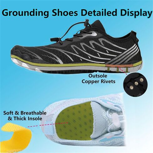 Grounding Shoes with Copper,Hike Barefoot Shoes Women Men Beach Pool Hiking Walking Footwear，Wide Toe Box, Non-Slip, Lightweight & Breathable in Kuwait