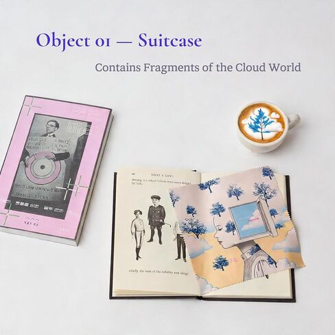 Artistic Microfiber Cleaning Cloth (2-Pack) – Cloud Wonderland Series 01: Suitcase (Cloud) in Kuwait