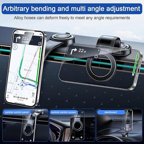 Flexible Magnetic Car Phone Holder for Jeep Compass 2024 2025, Dashboard Car Phone Holder Car Mount Bendable for All Smartphones in Kuwait