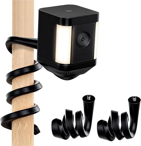 2Pack Flexible Twist Mount for Ring Stick Up Cam Battery/Plug-in 3rd Gen/Ring Outdoor Cam Plus & Spotlight Pro/Plus (Battery), Easy Installation Mounting Bracket Without Drilling (Black) in Kuwait