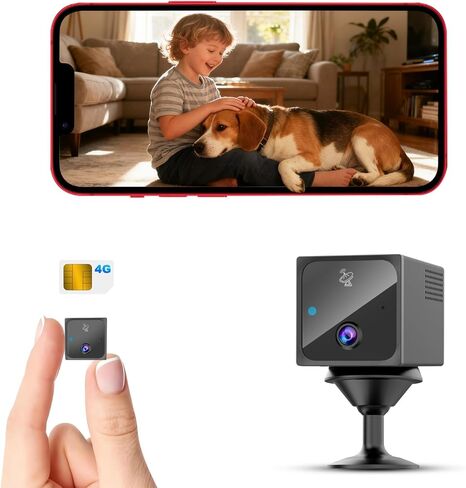 4G LTE Cellular Spy Camera Wireless No WiFi Security Hidden Camera with SIM Card, 20Days Standby 4K HD Cam for Car/Truck in Kuwait