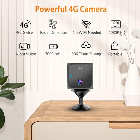 4G LTE Cellular Spy Camera Wireless No WiFi Security Hidden Camera with SIM Card, 20Days Standby 4K HD Cam for Car/Truck in Kuwait