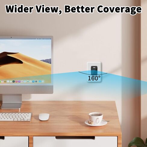 4K WiFi Security Camera Charger, 2.4G/5G Dual Band Mini Camera with 160° Wide Angle, Night Vision, Motion Detection, App Remote Monitoring, Indoor Home Nanny Cam for Pets, Office (Extra Small) in Kuwait