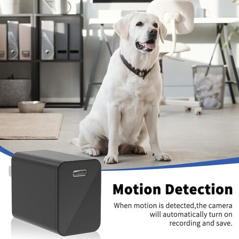 4K WiFi Security Camera Charger, 2.4G/5G Dual Band Mini Camera with 160° Wide Angle, Night Vision, Motion Detection, App Remote Monitoring, Indoor Home Nanny Cam for Pets, Office (Extra Small) in Kuwait