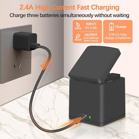 2 Packs Replacement Batteries for Gopro Hero 13 Battery 2100mAh and LED USB Quick Battery Charger Hub, Replacement Battery Pack Charger Accessories for Gopro Hero 13 in Kuwait