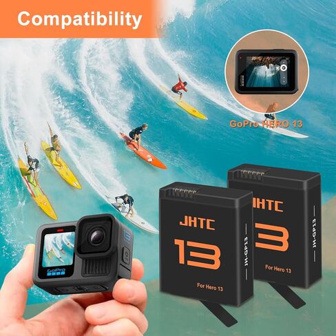 2 Packs Replacement Batteries for Gopro Hero 13 Battery 2100mAh and LED USB Quick Battery Charger Hub, Replacement Battery Pack Charger Accessories for Gopro Hero 13 in Kuwait