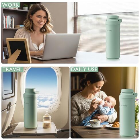 22oz Portable Breast Milk Cooler, Game-changer with 360° Total Cooling Gel Ice Pack for 30 Hours, Baby Travel Breastfeeding Essential Chiller with 2pcs Bottles for Breastmilk Storage (Green) in Kuwait