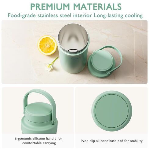 22oz Portable Breast Milk Cooler, Game-changer with 360° Total Cooling Gel Ice Pack for 30 Hours, Baby Travel Breastfeeding Essential Chiller with 2pcs Bottles for Breastmilk Storage (Green) in Kuwait