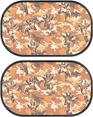 Orange Camo Car Shade for Baby Sun Protection 2 Pieces Sun Visor for Kids Easy Install Keep Cool Blocker Foldable Mesh Car Shades for Back Windows Baby Universal Fit SUV Bus Truck (Deer) in Kuwait