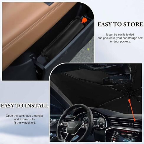 Cute Dogs in Car Seat Cover Car Sunshade Umbrella 52.4"x28.3",General Lightweight Portable Heat UV Protection Foldable Sun Visor Protector for Cars Trucks SUV Decor Accessories Gifts in Kuwait