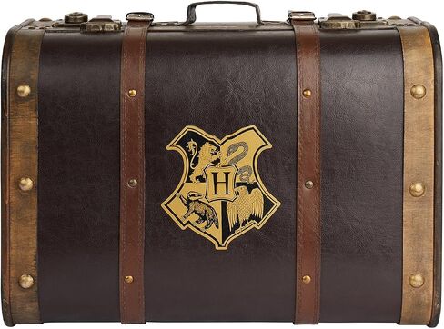 Harry Potter Hogwarts School Trunk - Large 17.5" Collectible Storage Chest with Hogwarts Crest - Official Wizarding World Prop Replica & Decorative Keepsake Box - Not for Travel Use in Kuwait