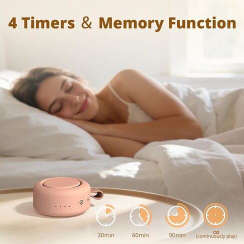 Pink Noise Sound Machine Battery Mini White Noise Machine 30 Soothing Sounds 4 Timers Memory Function for Baby Kids Adults Brown NoiseSleep Machine for Home Travel Office Therapy in Kuwait