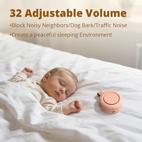 Pink Noise Sound Machine Battery Mini White Noise Machine 30 Soothing Sounds 4 Timers Memory Function for Baby Kids Adults Brown NoiseSleep Machine for Home Travel Office Therapy in Kuwait