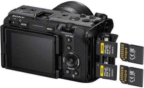 Sony FX30 Digital Cinema Camera Bundle with Sigma 18-50mm f/2.8 DC DN Contemporary Lens + UV Filter + 128GB Card + Cap Keeper + Memory Card Reader + Camera Bag + Cleaning Kit + Cloth (10 Items) in Kuwait