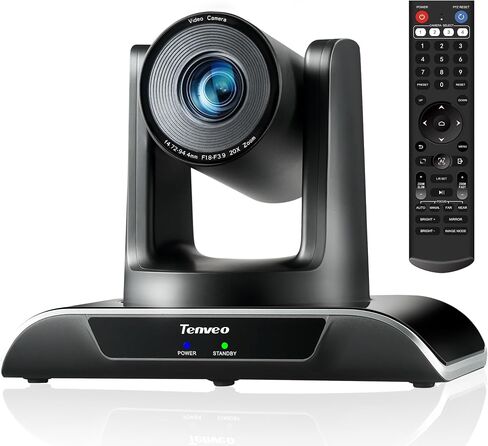 Tenveo AI Auto-Tracking PTZ Camera 3X Optical + 4X Digital Zoom, USB3.0/HDMI/RS232, 93° Wide-Angle for Video Conferencing, Business Meetings, Live Streaming, Church, Worship, Zoom, Teams, OBS in Kuwait