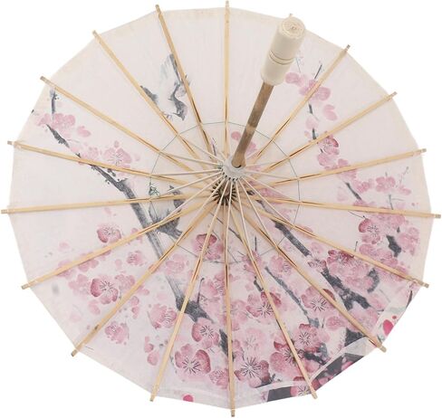 Aramox Handmade Chinese Oil Paper Umbrella with Classical Plum Painting Wood Handle for Wedding Photography Party Performance in Kuwait