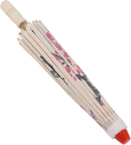 Aramox Handmade Chinese Oil Paper Umbrella with Classical Plum Painting Wood Handle for Wedding Photography Party Performance in Kuwait
