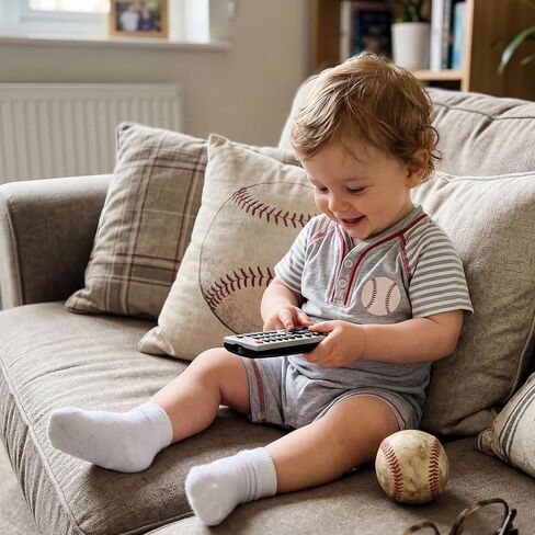 Honganda Baby Boy Baseball Jumpsuit Striped Raglan Sleeve V Neck Baseball Romper Newborn Infant Boy Summer Outfit in Kuwait