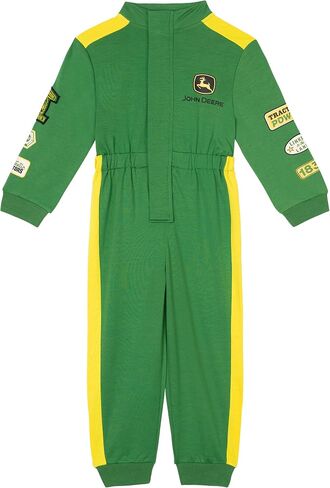 John Deere Tractor French Terry Racing Zip Up Coverall Infant to Little Kid Sizes (18 Months - 7-8) in Kuwait