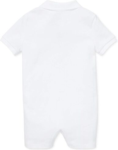 POLO RALPH LAUREN Baby Boys Cotton Interlock Polo Shortall (White(4002)/Black, 12 Months) in Kuwait