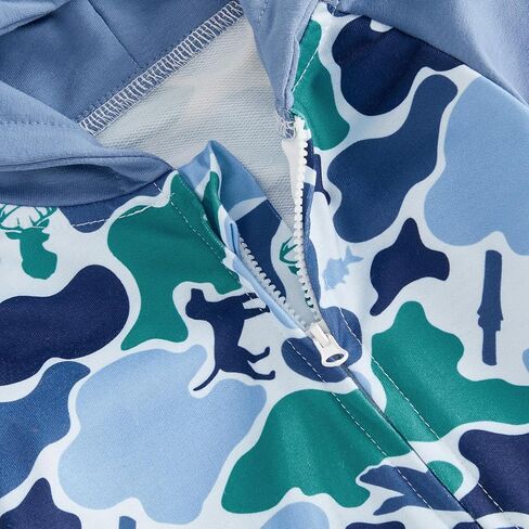Newborn Baby Boy Fall Winter Clothes Long Sleeve Hooded Romper Jumpsuit | Newborn Baby Boy Fall Winter Clothes Camouflage Hooded Zipper Jumpsuit Long Sleeve Romper Infant One Piece Outfit in Kuwait