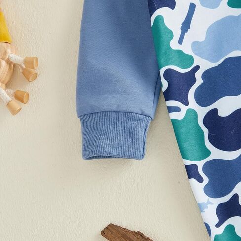 Newborn Baby Boy Fall Winter Clothes Long Sleeve Hooded Romper Jumpsuit | Newborn Baby Boy Fall Winter Clothes Camouflage Hooded Zipper Jumpsuit Long Sleeve Romper Infant One Piece Outfit in Kuwait