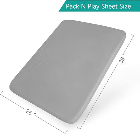 Pack and Play Sheets Waterproof 2 Pack for Baby Boys Girls Fitted | Compatible with Baby Graco/Dream On Me/Baby Trend/Pamo Babe Pack n Play/Playard and Other Playpen Mattress, 38" X 26" in Kuwait