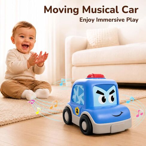 iPlay, iLearn Baby Stacking Nesting Car Toy, Toddler Montessori Vehicle Set | 4 in 1 Infant Push Go Car, Magnetic Crawling Sensory Toy w/ Light Sound, 1st Birthday Gift for 18 Month Ages 2 3 Boy Girl Kid in Kuwait