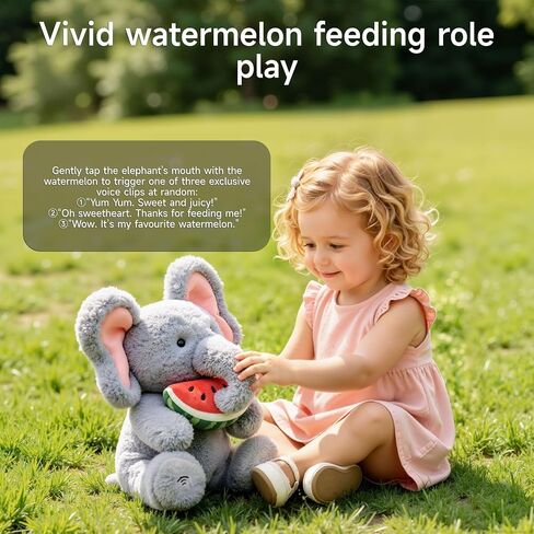TUMAMA Peek A Boo Elephant, Musical Baby Plush with Moving Ears & Feeding | Singing Elephant Plush Toy with Moving Ears & Arm, Musical Stuffed Animal for Babies and Toddlers in Kuwait