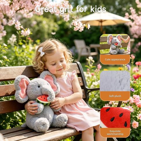 TUMAMA Peek A Boo Elephant, Musical Baby Plush with Moving Ears & Feeding | Singing Elephant Plush Toy with Moving Ears & Arm, Musical Stuffed Animal for Babies and Toddlers in Kuwait