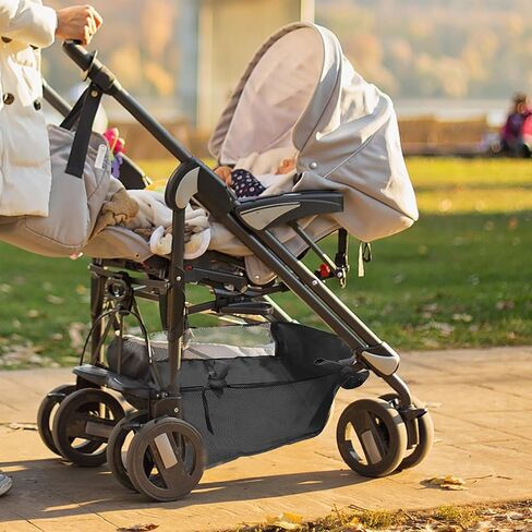 Kisangel Baby Stroller Storage Mesh Bag Stroller Bottom Basket Universal Storage Attachment Bottom Basket for Organizer for Bottles Diapers Shopping 13.77 X 13.77 X 5.11 in in Kuwait