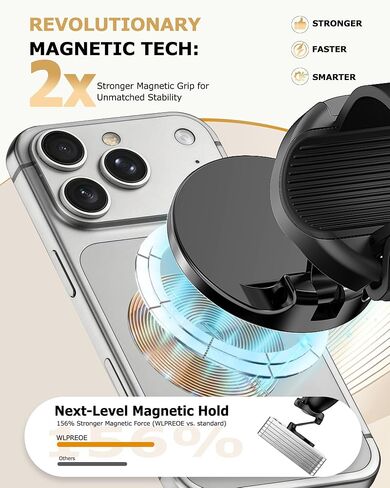[2026 Upgraded] 3-IN-1 Stroller Phone Holder for MagSafe with Folding Arm, Magnetic Phone Mount & Strap, Accessories for Mom on Stroller Walk or Strides, Fits Nuna, Doona, Graco, Wagon for iPhone in Kuwait