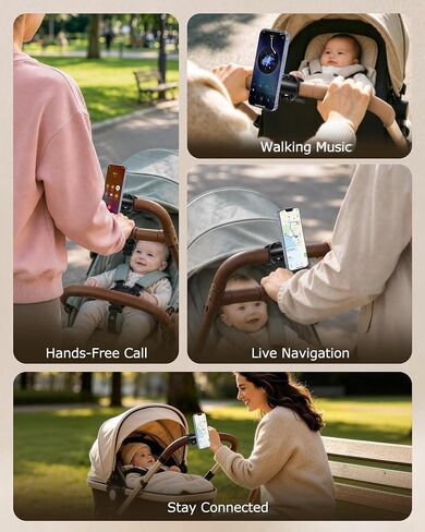[2026 Upgraded] 3-IN-1 Stroller Phone Holder for MagSafe with Folding Arm, Magnetic Phone Mount & Strap, Accessories for Mom on Stroller Walk or Strides, Fits Nuna, Doona, Graco, Wagon for iPhone in Kuwait