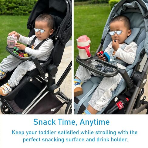 Stroller Snack Tray Compatible with Cybex Balios,Gazelle, Talos Series Prams - BPA-Free Tritan Baby Travel Tray, 360° Swivel for Easy Access, Folds with Stroller, Easy Clean | On-the-go dining table for little foodies in Kuwait