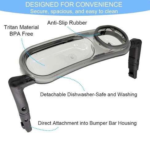 Stroller Snack Tray Compatible with Cybex Balios,Gazelle, Talos Series Prams - BPA-Free Tritan Baby Travel Tray, 360° Swivel for Easy Access, Folds with Stroller, Easy Clean | On-the-go dining table for little foodies in Kuwait