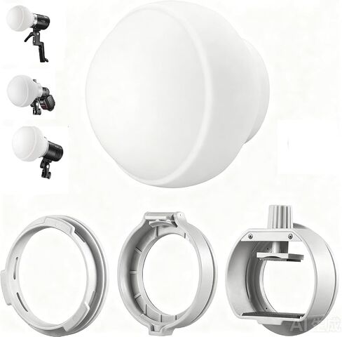 ML-CD15 Flash Diffuser Modifier Bundle Diffusion Dome for V1S V1C V1N V1F V1O V860III V860II V850III TT685II TT600 TT685 AD200 AD200PRO AD300PRO AD400PRO ML30 ML60 ML60BI(Included 3 adapters) in Kuwait