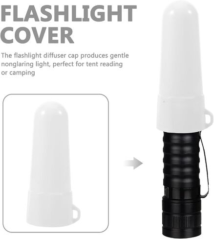 Flashlight Diffuser Cap: Non Dazzling Anti-Glare Diffuser Attachment Flashlight Protective Cover Fits for Camping, Emergencies and Outdoor 31-34mm Diameter in Kuwait