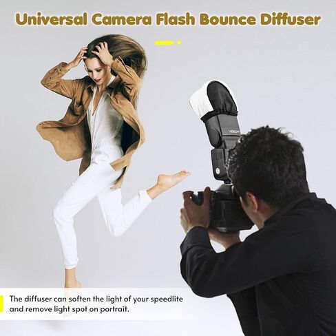 6PCS Universal Flash Diffuser, Soften Light Diffusers Cap Foldable Fabric Camera Softbox Diffuser Built in Silver Light Reflector for Photography Lighting (8pcs) in Kuwait
