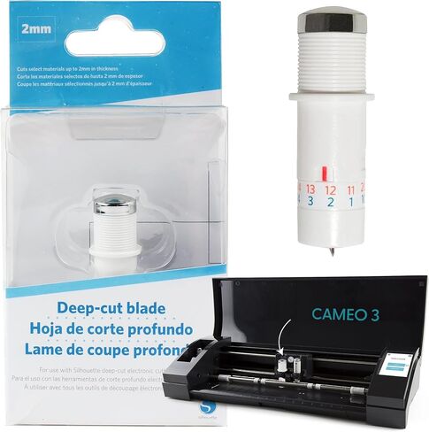 Silhouette Deep Cut Cameo 3 Blade with 2mm Cutting Depth - 1 Pack | Manual-Adjustable Blade for Thicker Materials Like Craft Foam, Thick Cardstock & Specialty Media with Durable Tungsten Alloy in Saudi Arabia